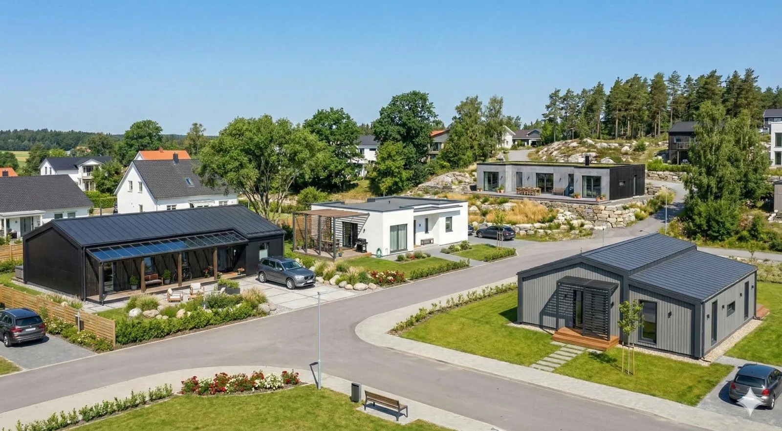 Create House modular house village — drone view