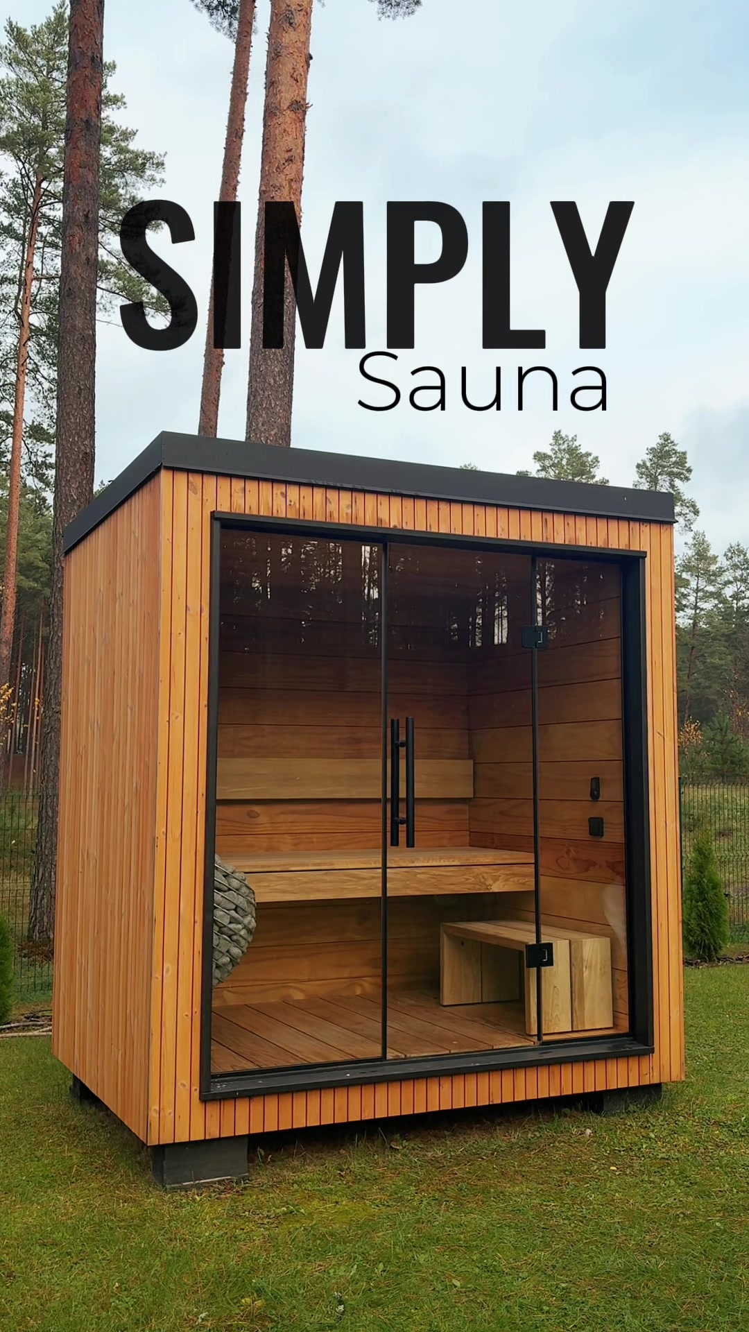 Ekskluzīva dizaina āra sauna ar modernu aprīkojumu un attālināti vadā...