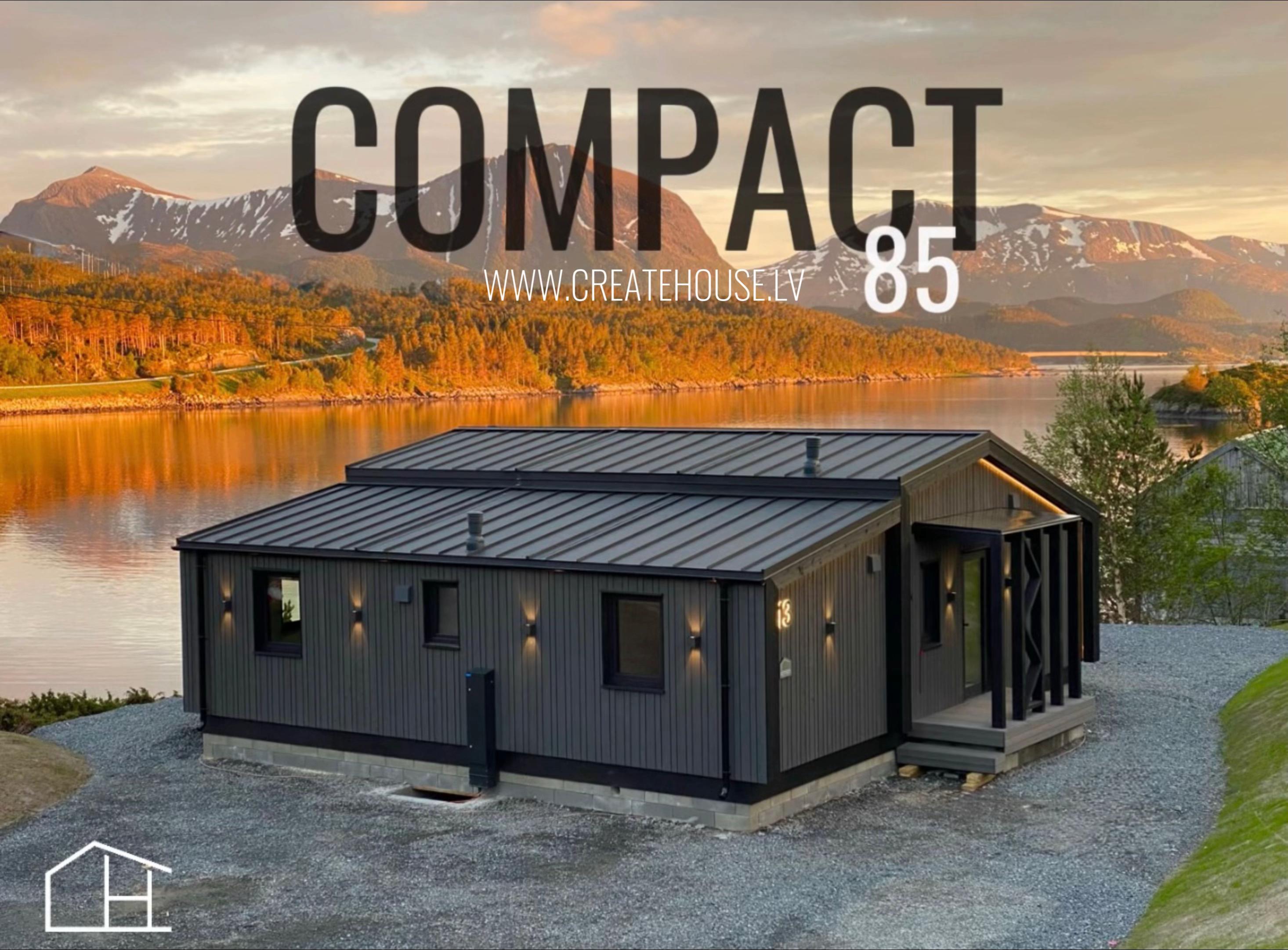 Iepazīsties ar Compact 85 – modernu 3 moduļu māju, kas radīta ērtai, ...
