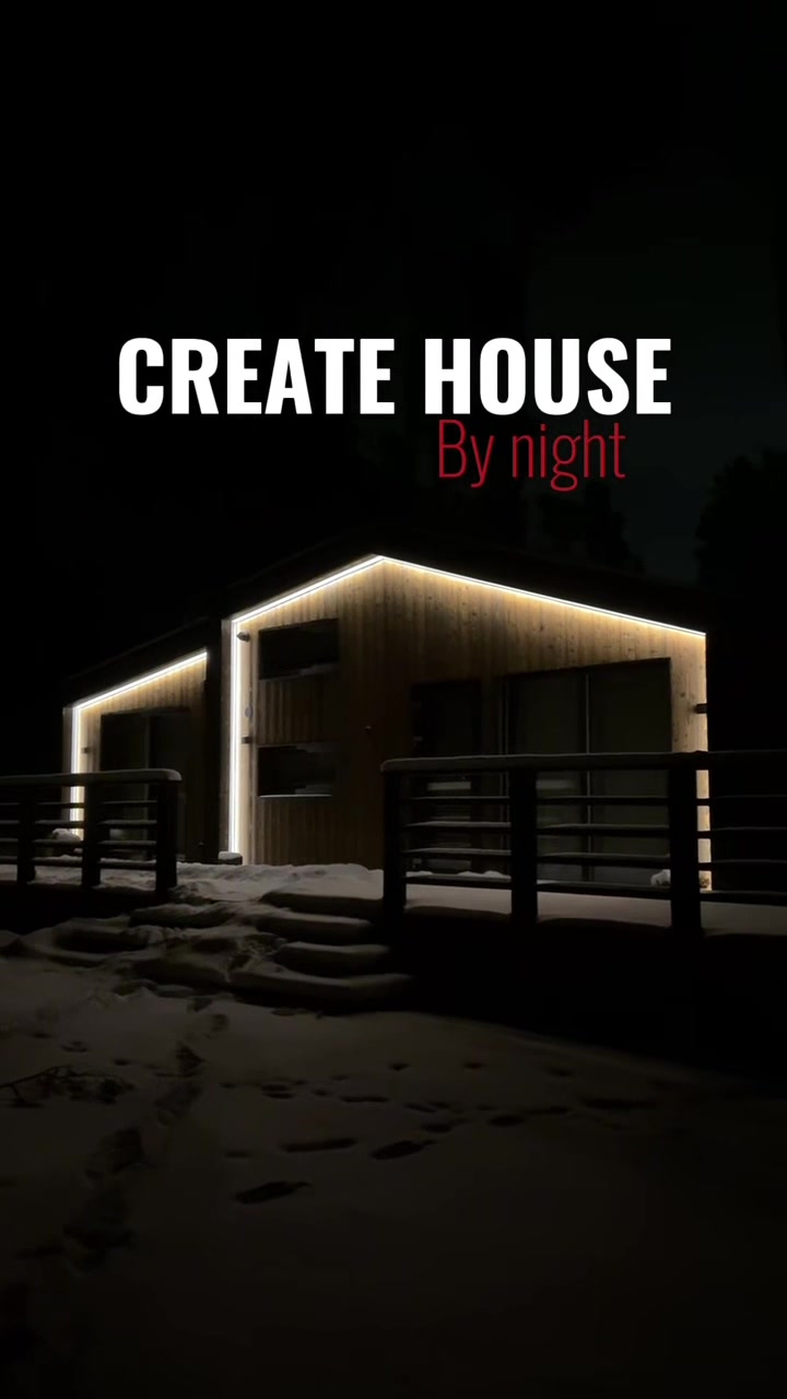 Create house by night. Gaismas, kas piešķir mājai raksturu arī tumsā....